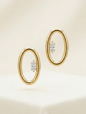 Aurelia Luxe™ Oval Halo Crystal Stud Earrings