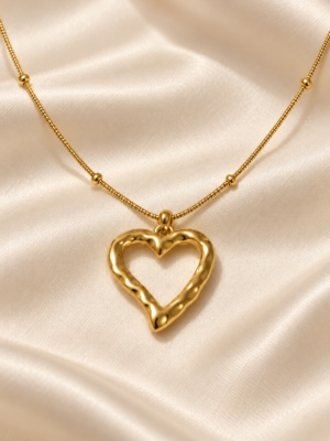 Aurelia Luxe™ Sculpted Open Heart Necklace