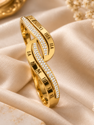 Aurelia Luxe™ Roman Infinity Crystal Bracelet – Size 14