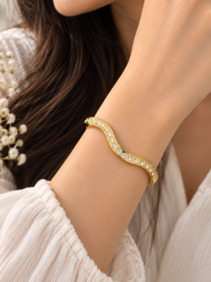 Aurelia Luxe™ Crystal Wave Bracelet – Size 14