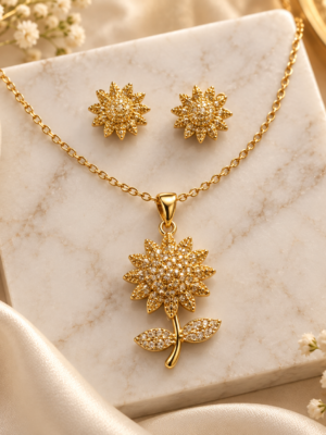 Aurelia Luxe Golden Sunflower Jewellery Set