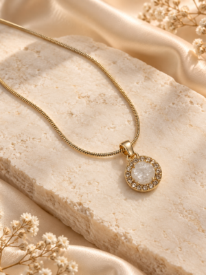 Aurelia Luxe™ Celestial Crystal Halo Pendant Necklace