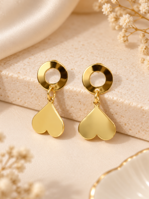 Aurelia Luxe Golden Heart Drop Earrings