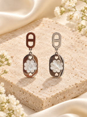 Aurelia Luxe Pearl Clover Statement Drop Earrings