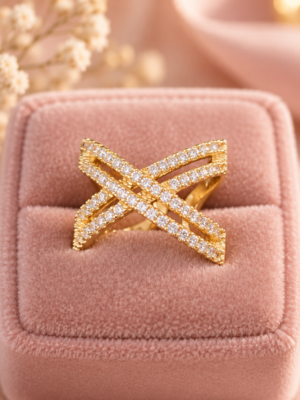 Aurelia Luxe Crisscross Pavé Ring