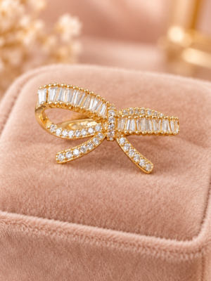 Aurelia Luxe Crystal Bow Ring
