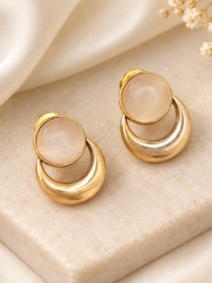 Aurelia Luxe™ Pearl Moon Drop Earrings