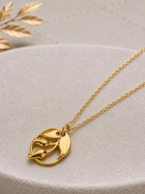 Aurelia Luxe™ Golden Tulip Motif Necklace