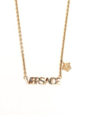 Aurelia Luxe Vintage Versace Gold-Tone Logo Chain Necklace
