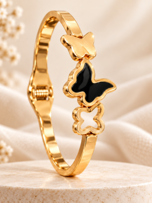 Aurelia Luxe Midnight Butterfly Baby Bracelet – Size 14